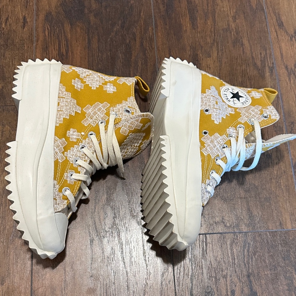 Converse Run Star Hikes Hi Top Tonal Embroidery Unisex Platform Sneakers Chucks - Picture 7 of 14